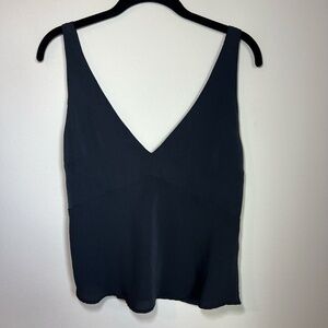 Abercrombie & Fitch Baby Doll Camisole Black Crop Flowy Adjustable Straps Medium